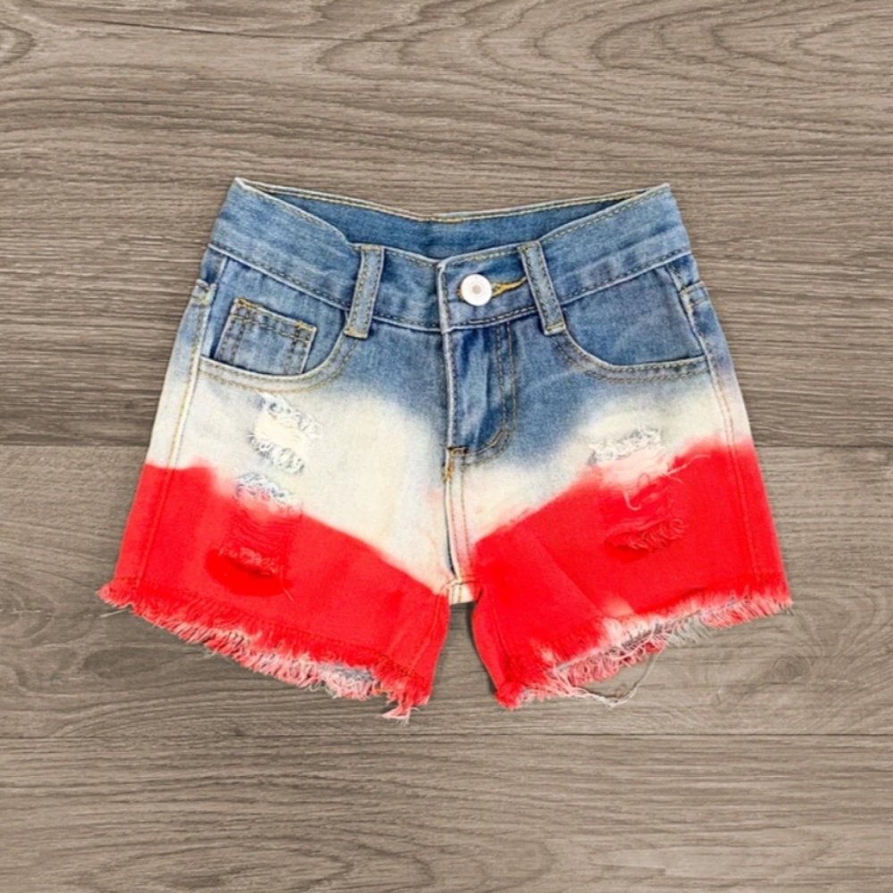 Red, White & Blue Ombre Shorts